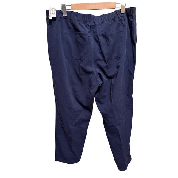 CJ Banks Navy Blue Tencel Straight Leg Pants Pockets Zipper Button Plus Size 18W - Picture 3 of 12
